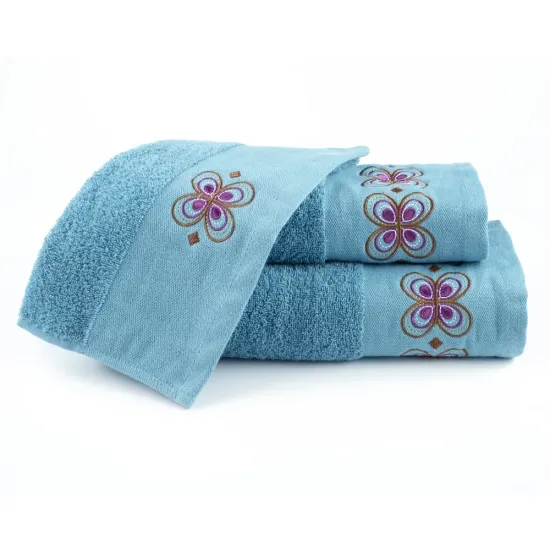 Πετσέτες Σετ 3ΤΜΧ Petalouda Πετρόλ  1τεμ.