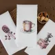 Ποτηρόπανα Κουζίνας Coffee Σετ 3ΤΜΧ Λευκό  1τεμ.