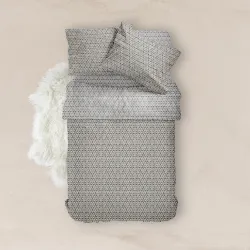 Σεντόνια Εμπριμέ Σετ Honey Υπέρδιπλα Γκρι  1τεμ.