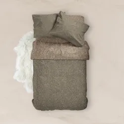 Σεντόνια Εμπριμέ Σετ Honor Υπέρδιπλα Λαδί  1τεμ.