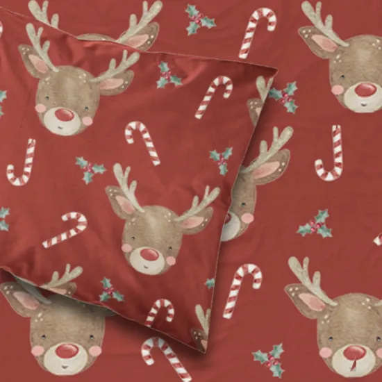 Σεντόνι Σετ 2ΤΜΧ Χριστουγεννιάτικο Rudolf Μονό Κόκκινο 1τεμ. Σεντόνι Σετ 2ΤΜΧ Χριστουγεννιάτικο Rudolf Μονό Κόκκινο 1τεμ.