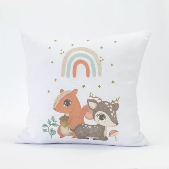 Μαξιλάρι Διακοσμητικό Printed Woodland Λευκό  1τεμ.