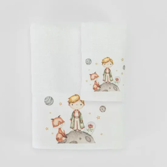 Πετσέτες Σετ 2ΤΜΧ Little Prince Λευκό Λευκό 1τεμ. Πετσέτες Σετ 2ΤΜΧ Little Prince Λευκό Λευκό 1τεμ.