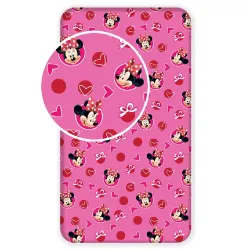 Σεντόνι Βαμβακερό Minnie Heart Μονό Με Λάστιχο Φουξ  1τεμ.