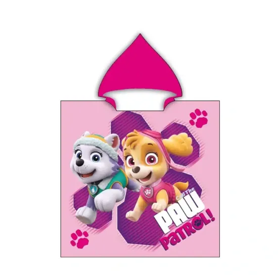 Παιδικό Πόντσο Microfiber Paw Patrol Ροζ Ροζ  1τεμ.