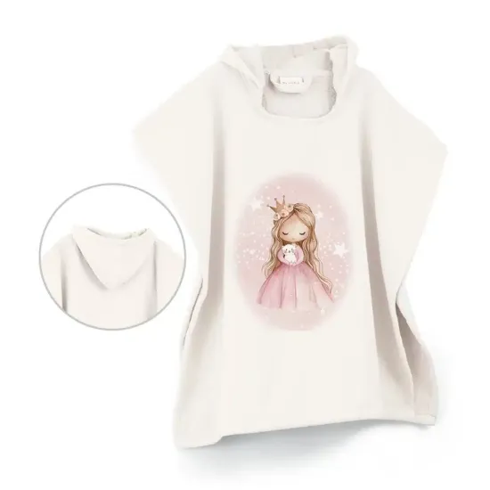 Παιδικό Πόντσο Θαλάσσης Little Queen Εκρού  1τεμ.