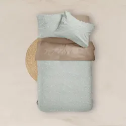 Παπλωματοθήκη Εμπριμέ Margot Μονή Μέντα  1τεμ.