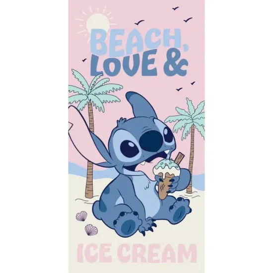 Πετσέτα Θαλάσσης Microfiber Ice Cream Stitch Ροζ  1τεμ.