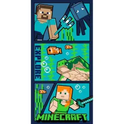 Πετσέτα Θαλάσσης Microfiber Minecraft Μπλε 1τεμ. Πετσέτα Θαλάσσης Microfiber Minecraft Μπλε 1τεμ.