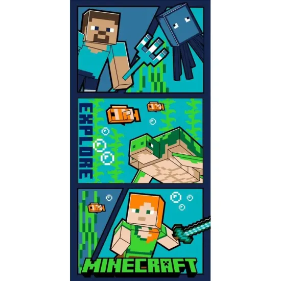Πετσέτα Θαλάσσης Microfiber Minecraft Μπλε  1τεμ.