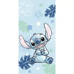 Πετσέτα Θαλάσσης Βαμβακερή Βελούδινη Stitch Cool Blue 320gsm Σιέλ  1τεμ.