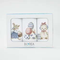Ποτηρόπανα Κουζίνας BunnyBloom Σετ 3ΤΜΧ Λευκό  1τεμ.