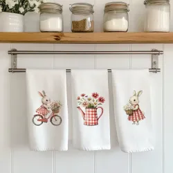 Ποτηρόπανα Κουζίνας Picnic Σετ 3ΤΜΧ Λευκό  1τεμ.