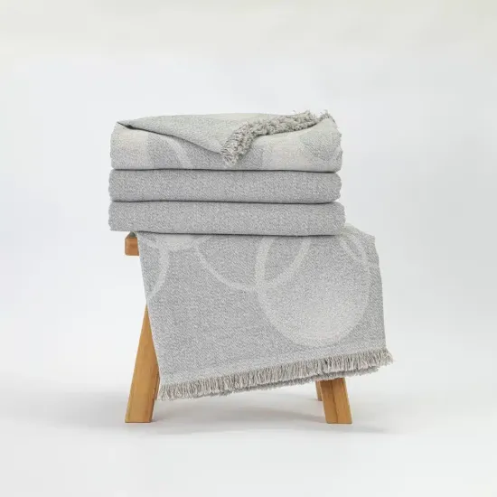 Ριχτάρι Βαμβακερό Πολυθρόνας Κύκλοι Γκρι  1τεμ.