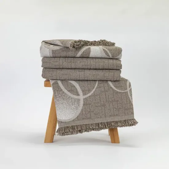 Ριχτάρι Βαμβακερό Πολυθρόνας Κύκλοι Γκρι  1τεμ.