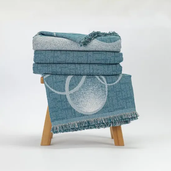 Ριχτάρι Βαμβακερό Πολυθρόνας Κύκλοι Γκρι  1τεμ.