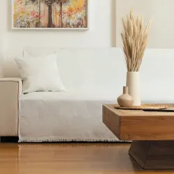 Ριχτάρι Βαμβακερό Τριθέσιο Κύκλοι Εκρού  1τεμ.