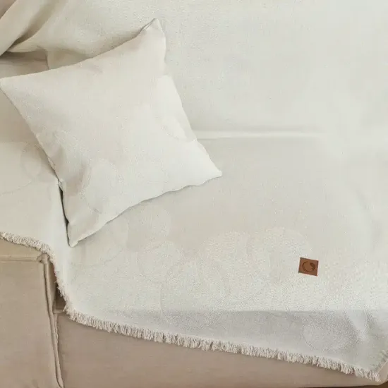 Ριχτάρι Βαμβακερό Πολυθρόνας Κύκλοι Γκρι  1τεμ.