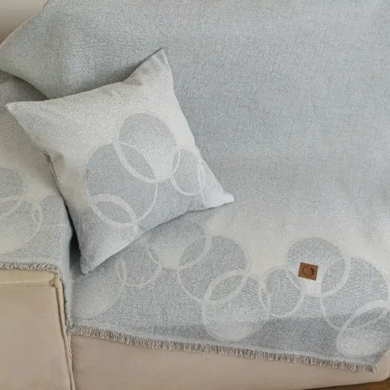 Ριχτάρι Βαμβακερό Πολυθρόνας Κύκλοι Γκρι  1τεμ.