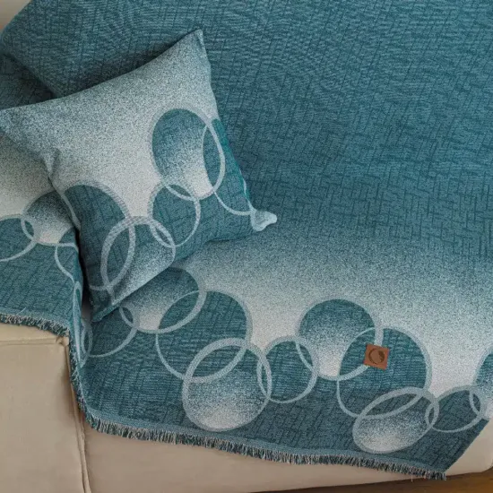 Ριχτάρι Βαμβακερό Πολυθρόνας Κύκλοι Γκρι  1τεμ.