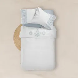 Σεντόνι Digital Print Σετ Damask Υπέρδιπλο Λευκό  1τεμ.