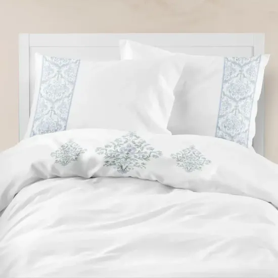 Σεντόνι Digital Print Σετ Damask Υπέρδιπλο Λευκό  1τεμ.