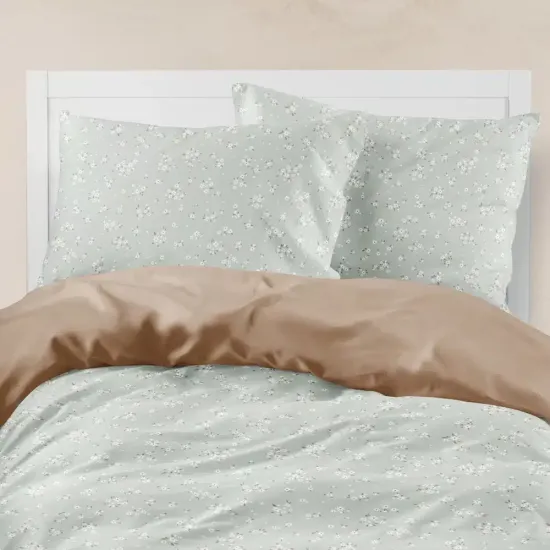 Σεντόνια Εμπριμέ Σετ Margot Υπέρδιπλα Με Λάστιχο Μπεζ  1τεμ.