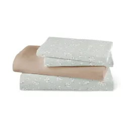 Σεντόνια Εμπριμέ Σετ Margot Υπέρδιπλα Με Λάστιχο Μέντα  1τεμ.