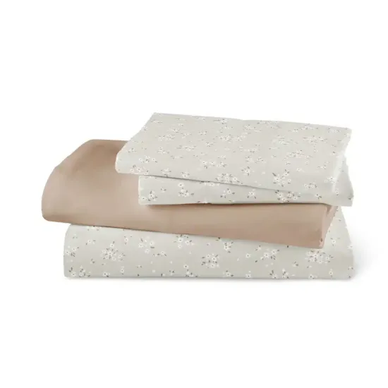 Σεντόνια Εμπριμέ Σετ Margot Μονά Μπεζ  1τεμ.