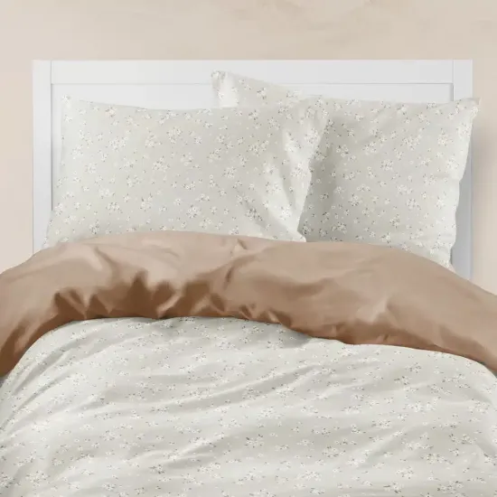 Παπλωματοθήκη Εμπριμέ Margot Υπέρδιπλη Μπεζ  1τεμ.