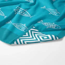 Πετσέτα Θαλάσσης Microfiber Quick Dry Fishes Τυρκουάζ   1τεμ.