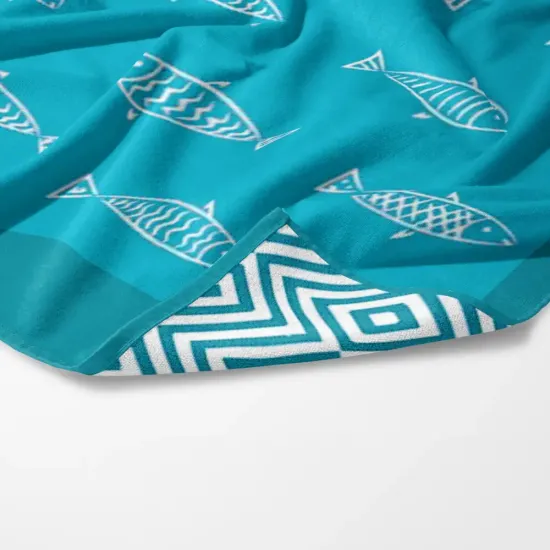 Πετσέτα Θαλάσσης Microfiber Quick Dry Fishes Τυρκουάζ   1τεμ.