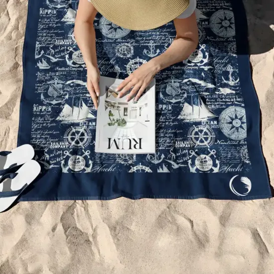 Πετσέτα Θαλάσσης Microfiber Quick Dry Nautical Μπλε 1τεμ. Πετσέτα Θαλάσσης Microfiber Quick Dry Nautical Μπλε 1τεμ.