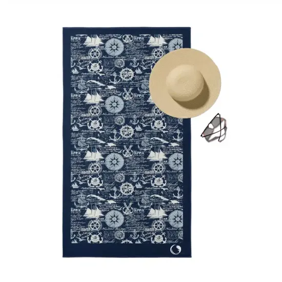 Πετσέτα Θαλάσσης Microfiber Quick Dry Nautical Μπλε 1τεμ. Πετσέτα Θαλάσσης Microfiber Quick Dry Nautical Μπλε 1τεμ.