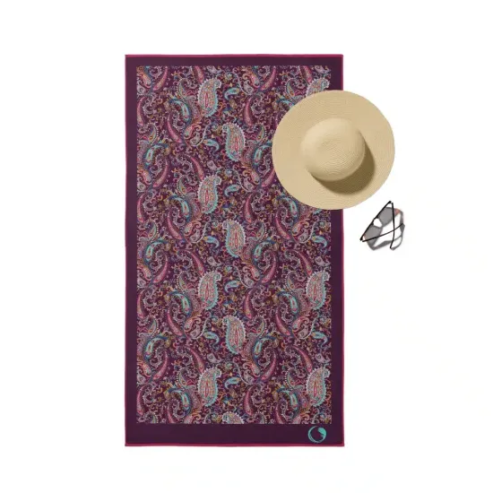 Πετσέτα Θαλάσσης Microfiber Quick Dry Paisley Μωβ 1τεμ. Πετσέτα Θαλάσσης Microfiber Quick Dry Paisley Μωβ 1τεμ.