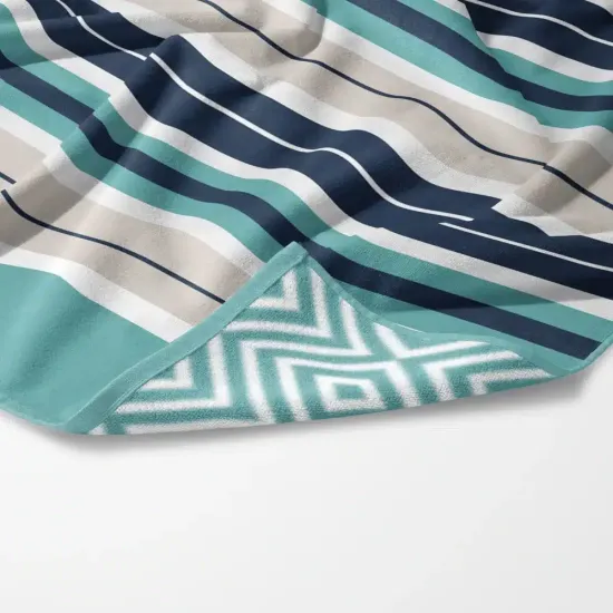 Πετσέτα Θαλάσσης Microfiber Quick Dry Stripes Μωβ  1τεμ.