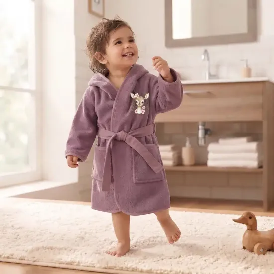 Μπουρνούζι Βρεφικό Bambi Μωβ  1τεμ.