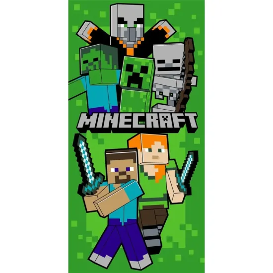 Πετσέτα Θαλάσσης Microfiber Minecraft Green Πράσινο  1τεμ.