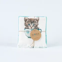 Ποτηρόπανα Κουζίνας KittenCup Σετ 2ΤΜΧ Διάφορα χρώματα  1τεμ.