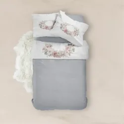 Σεντόνι Digital Print Σετ RoseMist Υπέρδιπλο Λευκό  1τεμ.