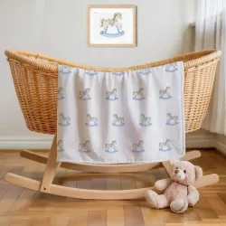 Σεντόνια Λίκνου Σετ WoodenHorse Ροζ  1τεμ.