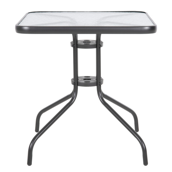 Τραπεζι εξωτ.χωρου figo hm5036.01 μεταλλο γκρι- γυαλινη επιφανεια 70χ70χ72υεκ **