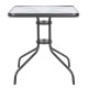 Τραπεζι εξωτ.χωρου figo hm5036.01 μεταλλο γκρι- γυαλινη επιφανεια 70χ70χ72υεκ **