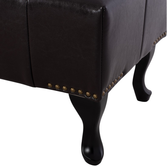 Ταμπουρε υποποδιο t.chesterfield emma hm226.01 pu 80x44x39y εκ.σκ.καφε **