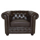 Πολυθρονα t.chesterfield polina hm3011.01 pu σκουρο καφε 110x90x73yεκ. **
