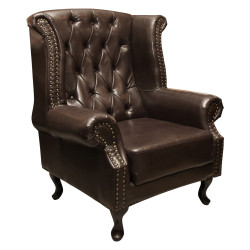 Πολυθρονα-μπερζερα t.chesterfield polina hm0053.01 pu σκ.καφε 83x75x107 εκ. **