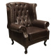Πολυθρονα-μπερζερα t.chesterfield polina hm0053.01 pu σκ.καφε 83x75x107 εκ. **