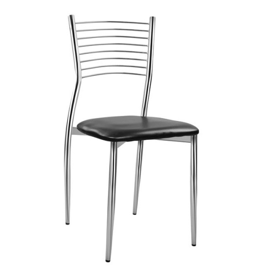 ΚΑΡΕΚΛΑ ELVIRA HM0025.02 ΜΕ ΚΑΘΙΣΜΑ ΑΠΟ ΜΑΥΡΟ PU 40X44X83 εκ. - 6τεμ **