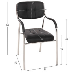 Καρεκλα επισκεπτου oberon hm1018.01 μαυρο pu 51x52x86υ εκ. ** Καρεκλα επισκεπτου oberon hm1018.01 μαυρο pu 51x52x86υ εκ. **