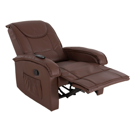 Πολυθρονα relax με μηχανισμο massage rocca hm0026.03 pu καφε σκουρο 80x96x97 εκ. **